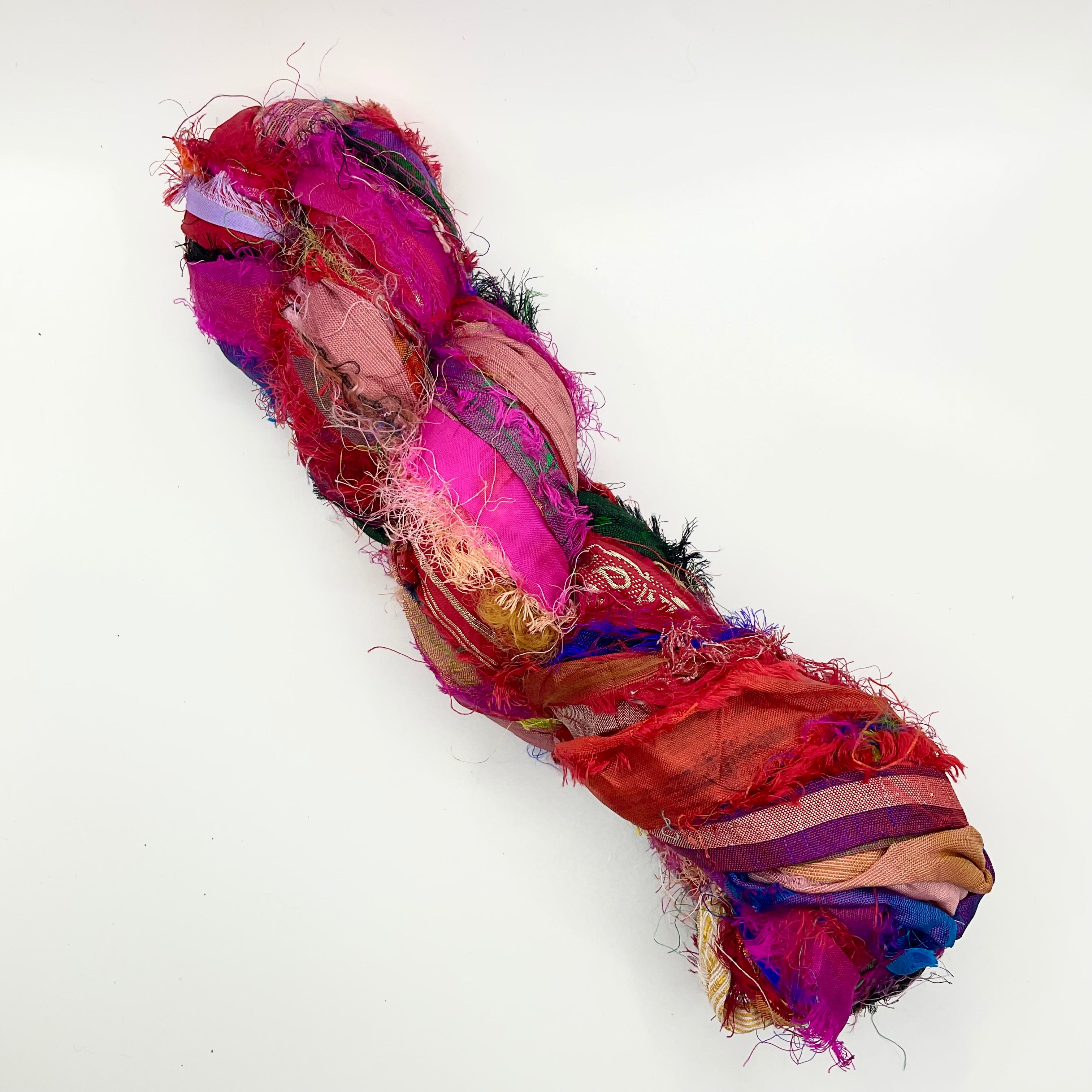 Sari silk fuzzy ribbon yarn